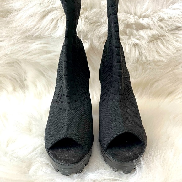 Black Open Toe Boots - Picture 1 of 9